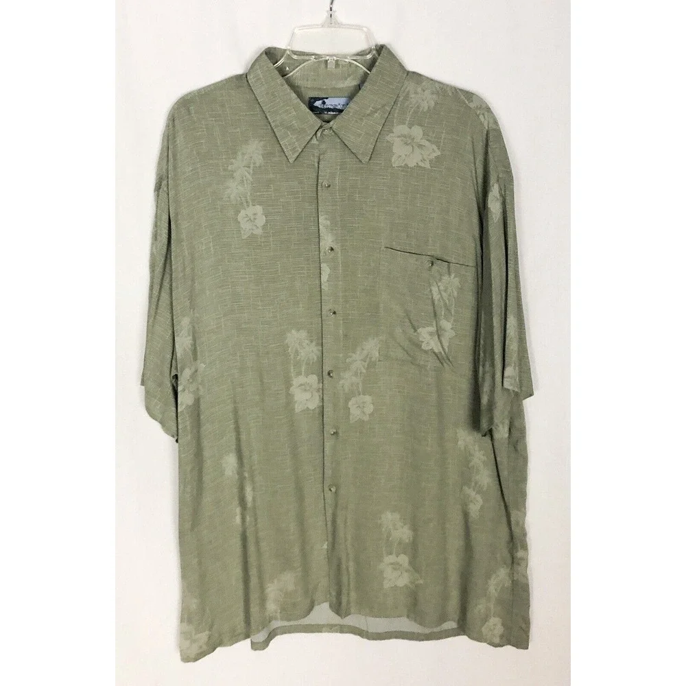 Corsini capri St‎ Tropez Ibiza button up size XL Green Hawaiian shirt